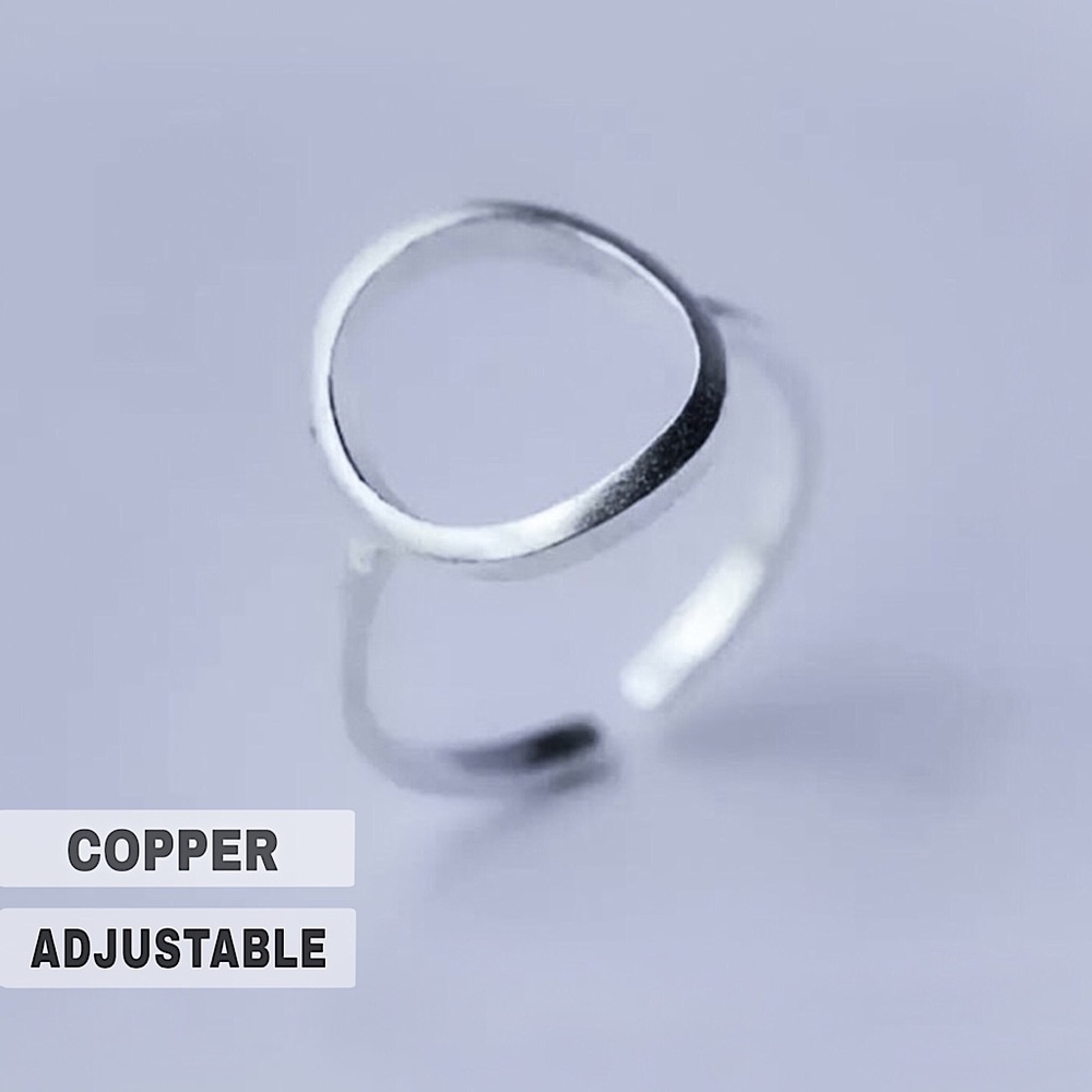 ⚜️𝟯𝟬%𝗢𝗙𝗙 𝗯𝘂𝗻𝗱𝗹𝗲𝘀 𝟯+⚜️ NEW Silver Circle Minimalist Adjustable Ring